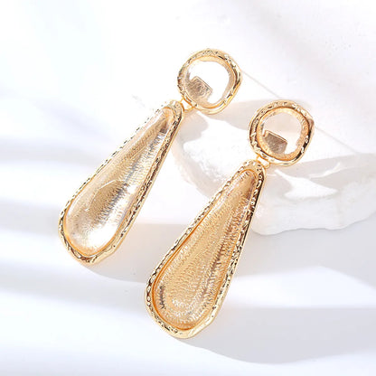 1 Pair Elegant Cute Luxurious Water Droplets Resin Drop Earrings