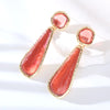 1 Pair Elegant Cute Luxurious Water Droplets Resin Drop Earrings