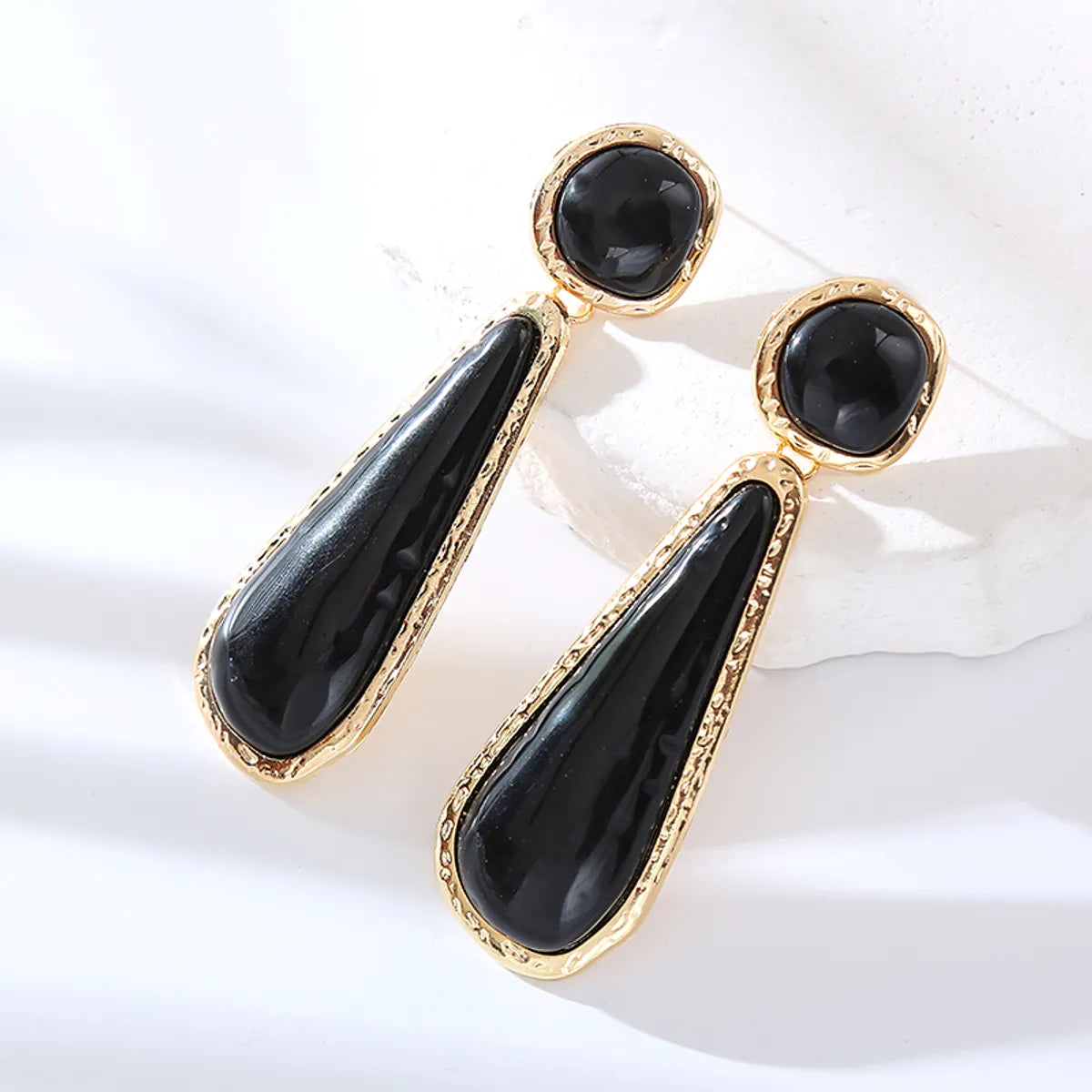 1 Pair Elegant Cute Luxurious Water Droplets Resin Drop Earrings