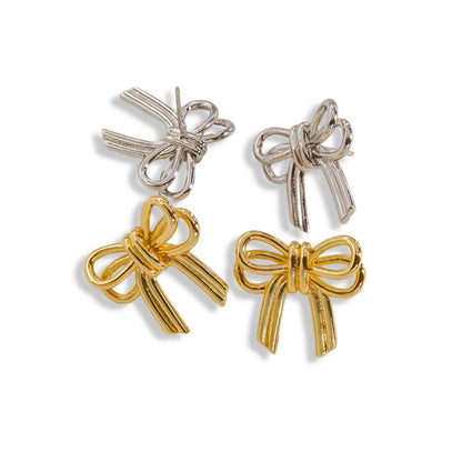 1 Pair Elegant Cute Modern Style Bow Knot Plating Copper Gold Plated Ear Studs