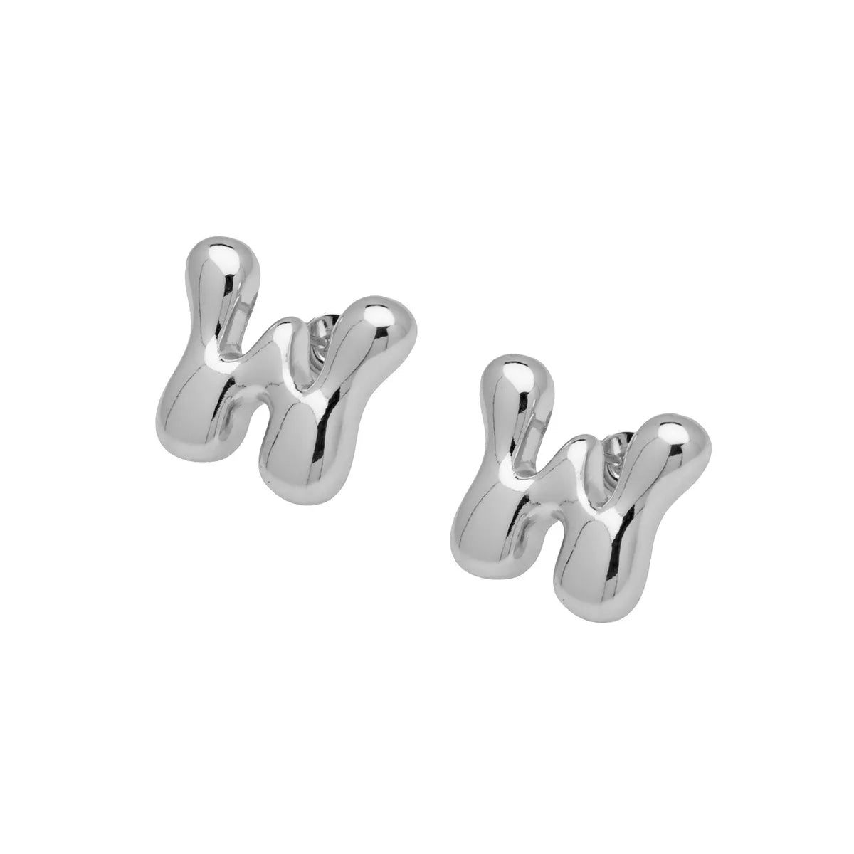 1 Pair Elegant Cute Simple Style Letter Solid Color Copper Ear Studs