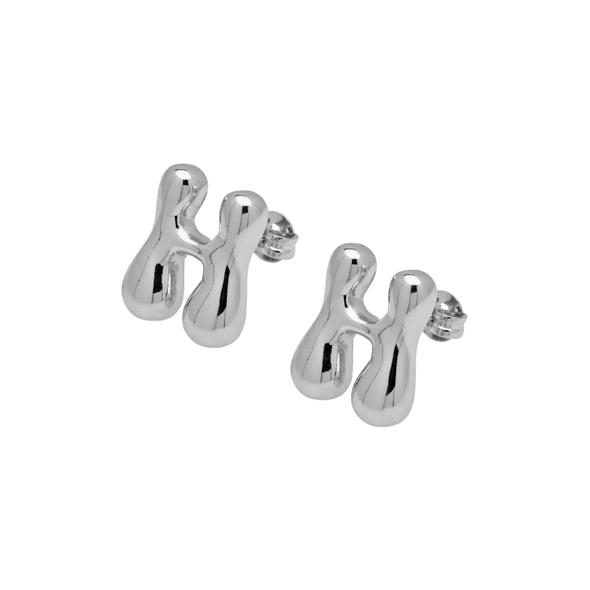 1 Pair Elegant Cute Simple Style Letter Solid Color Copper Ear Studs