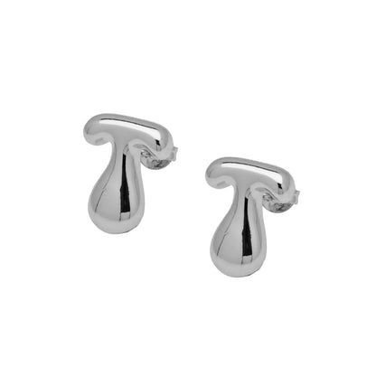 1 Pair Elegant Cute Simple Style Letter Solid Color Copper Ear Studs