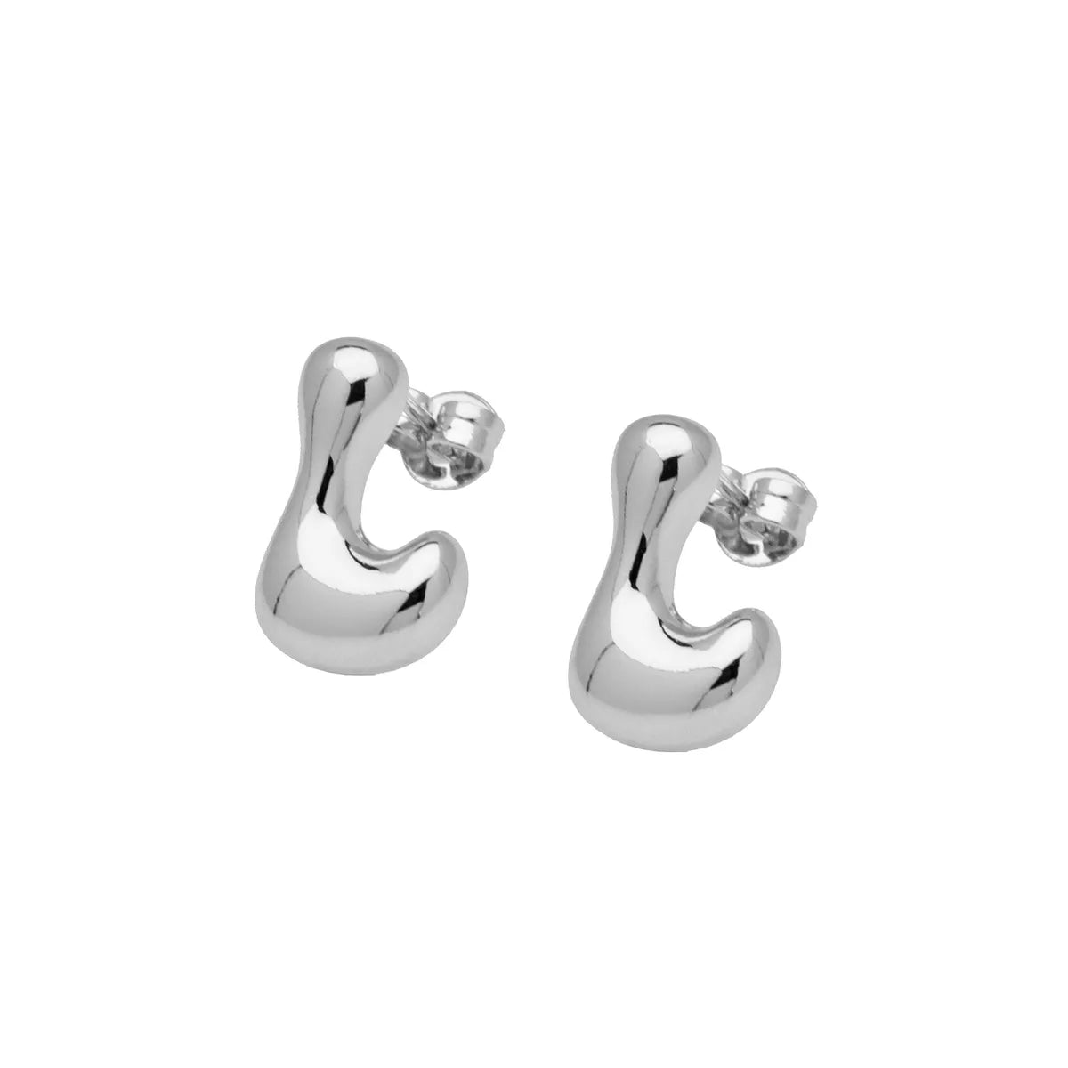 1 Pair Elegant Cute Simple Style Letter Solid Color Copper Ear Studs