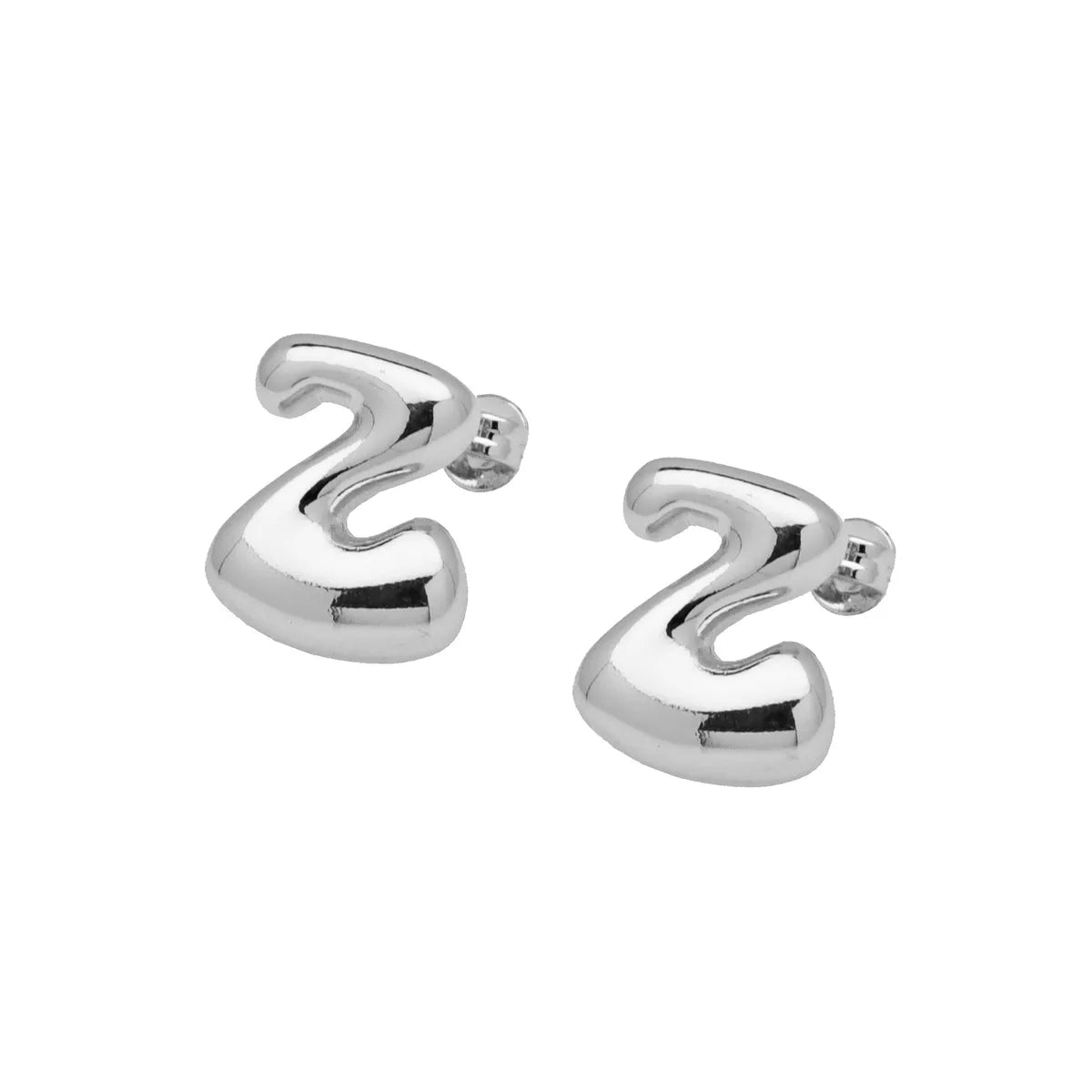 1 Pair Elegant Cute Simple Style Letter Solid Color Copper Ear Studs