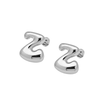 1 Pair Elegant Cute Simple Style Letter Solid Color Copper Ear Studs