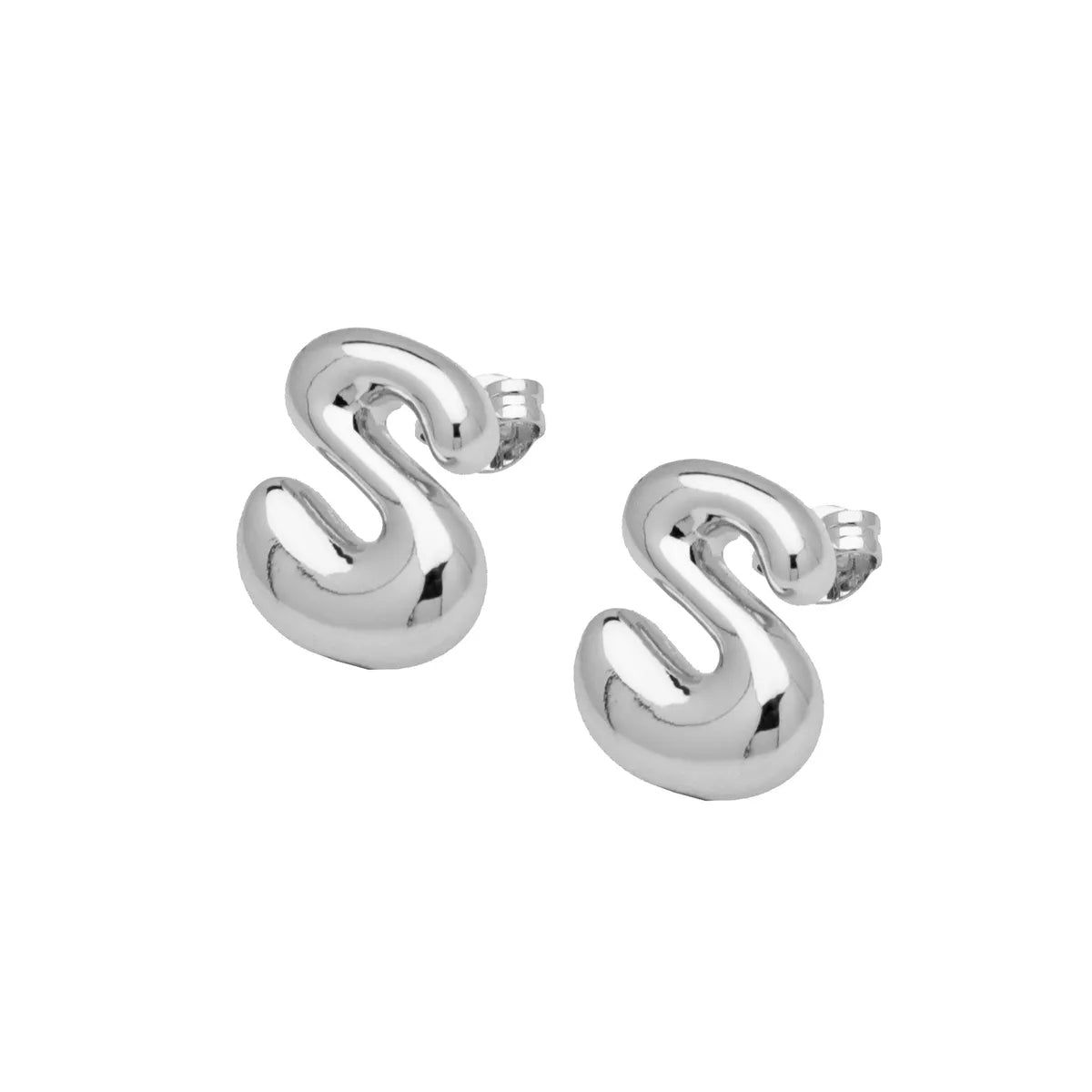 1 Pair Elegant Cute Simple Style Letter Solid Color Copper Ear Studs