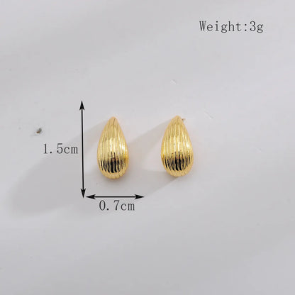 1 Pair Elegant Cute Solid Color Plating Copper 18K Gold Plated Ear Studs