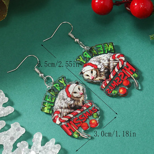 1 Pair Elegant Cute Streetwear Santa Claus Letter Arylic Drop Earrings