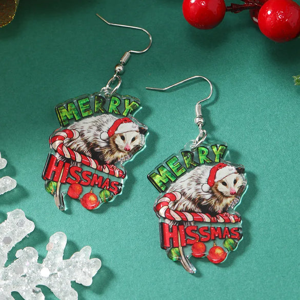 1 Pair Elegant Cute Streetwear Santa Claus Letter Arylic Drop Earrings