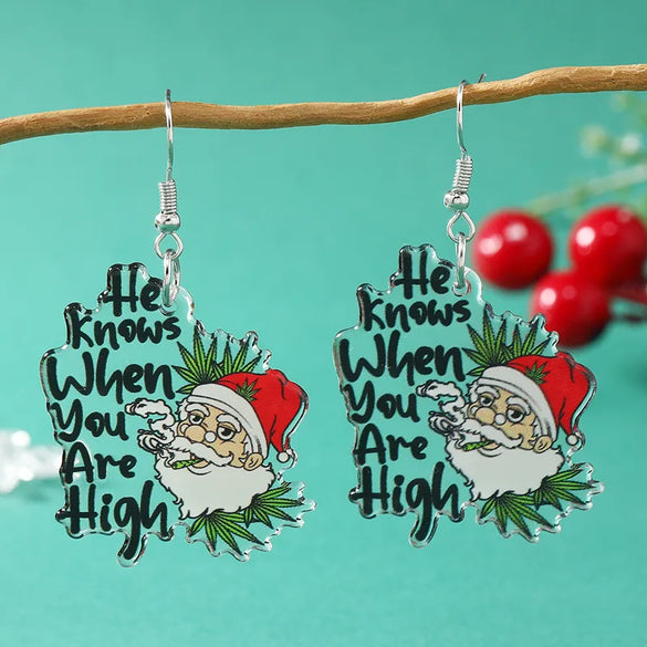 1 Pair Elegant Cute Streetwear Santa Claus Letter Arylic Drop Earrings