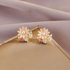 1 Pair Elegant Cute Sweet Flower Inlay Alloy Rhinestones Pearl Ear Studs