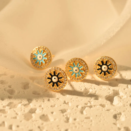 1 Pair Elegant Devil's Eye Alloy Ear Studs