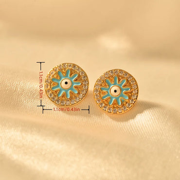 1 Pair Elegant Devil's Eye Alloy Ear Studs