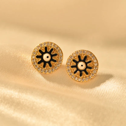 1 Pair Elegant Devil's Eye Alloy Ear Studs