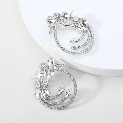 1 Pair Elegant Exaggerated Color Block Hollow Out Inlay Zinc Alloy Rhinestones Ear Studs