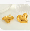 1 Pair Elegant Exaggerated Commute Heart Shape Polishing 304 Stainless Steel 18K Gold Plated Ear Studs