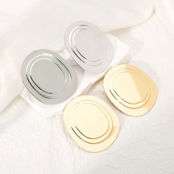 1 Pair Elegant Exaggerated Oval Plating Alloy Drop Earrings