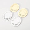 1 Pair Elegant Exaggerated Oval Plating Alloy Drop Earrings