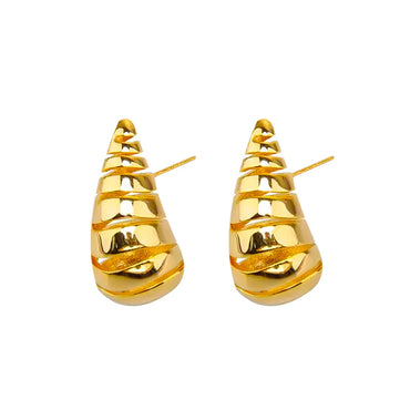 1 Pair Elegant Exaggerated Solid Color Plating Copper 18K Gold Plated Ear Studs