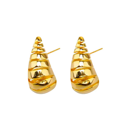 1 Pair Elegant Exaggerated Solid Color Plating Copper 18K Gold Plated Ear Studs