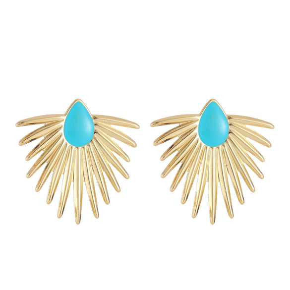 1 Pair Elegant Exaggerated Sun Enamel Plating Iron Gold Plated Ear Studs