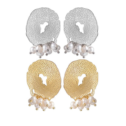 1 Pair Elegant Fashion Geometric Pearl Plating 304 Stainless Steel Real Pearl 18K Gold Plated Ear Studs