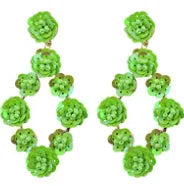 1 Pair Elegant Flower Argyle Alloy Drop Earrings