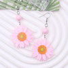 1 Pair Elegant Flower Arylic Drop Earrings