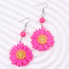 1 Pair Elegant Flower Arylic Drop Earrings