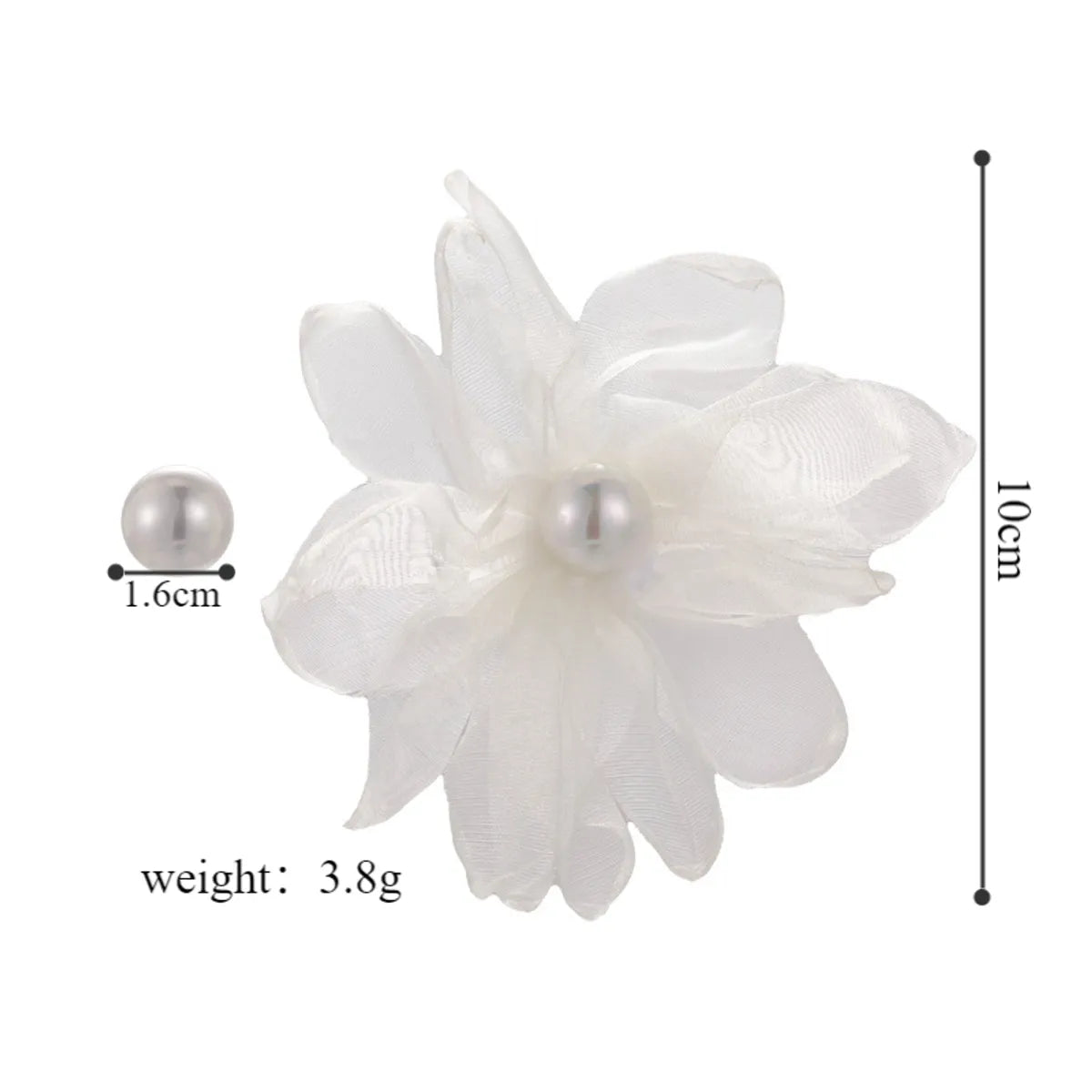 1 Pair Elegant Flower Copper Chiffon Ear Studs