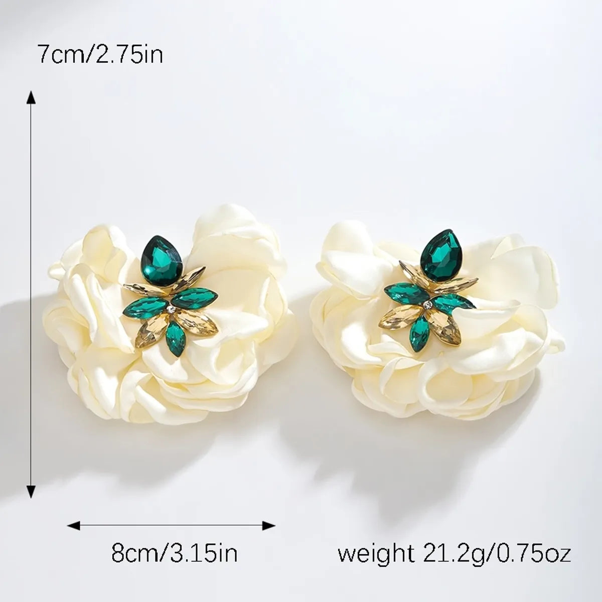 1 Pair Elegant Flower Inlay Alloy Rhinestones K Gold Plated Ear Studs