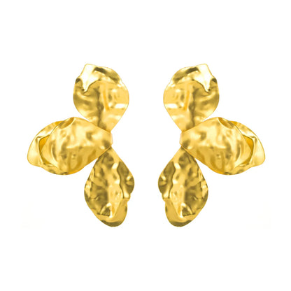 1 Pair Elegant Flower Petal Plating Alloy Ear Studs