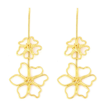 1 Pair Elegant Flower Plating Alloy Drop Earrings