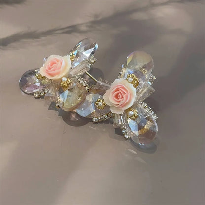 1 Pair Elegant Flower Resin Ear Studs