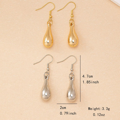 1 Pair Elegant French Style Simple Style Water Droplets Iron Drop Earrings