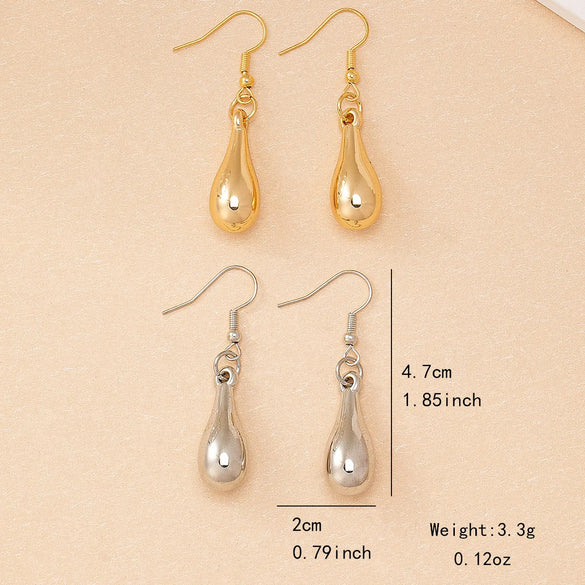 1 Pair Elegant French Style Simple Style Water Droplets Iron Drop Earrings