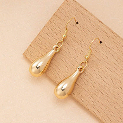 1 Pair Elegant French Style Simple Style Water Droplets Iron Drop Earrings