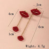 1 Pair Elegant Funny Lips Alloy Drop Earrings