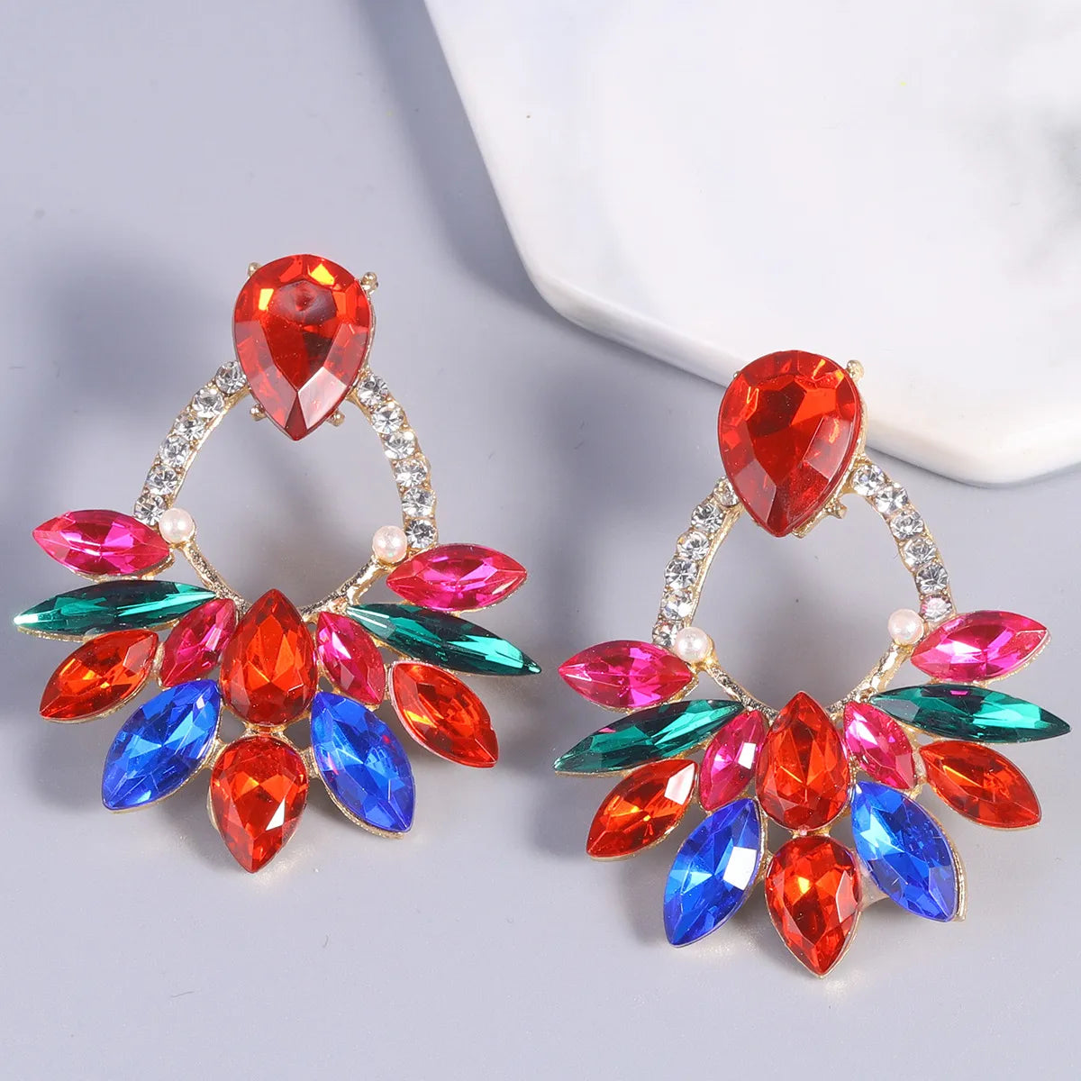 1 Pair Elegant Geometric Alloy Drop Earrings