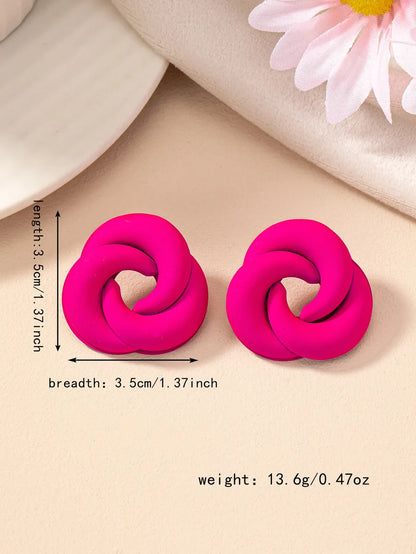 1 Pair Elegant Geometric Alloy Ear Studs