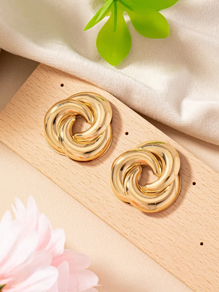 1 Pair Elegant Geometric Alloy Ear Studs