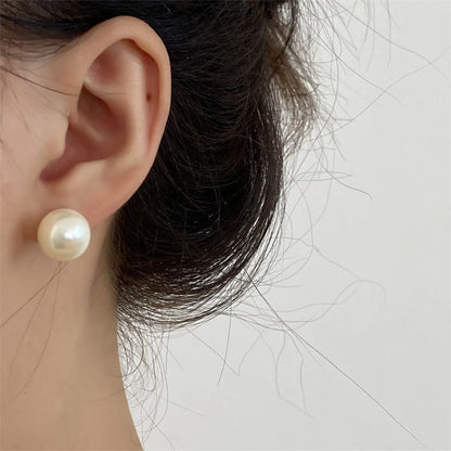 1 Pair Elegant Geometric Artificial Pearl Women's Ear Studs