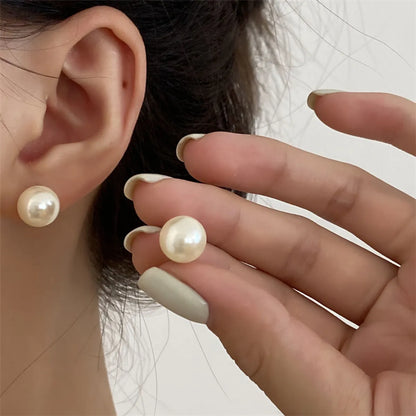 1 Pair Elegant Geometric Artificial Pearl Women's Ear Studs