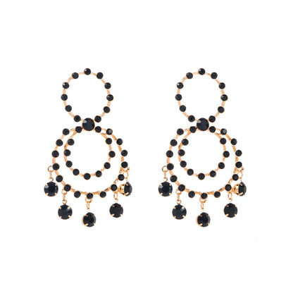 1 Pair Elegant Geometric Circle Alloy Drop Earrings