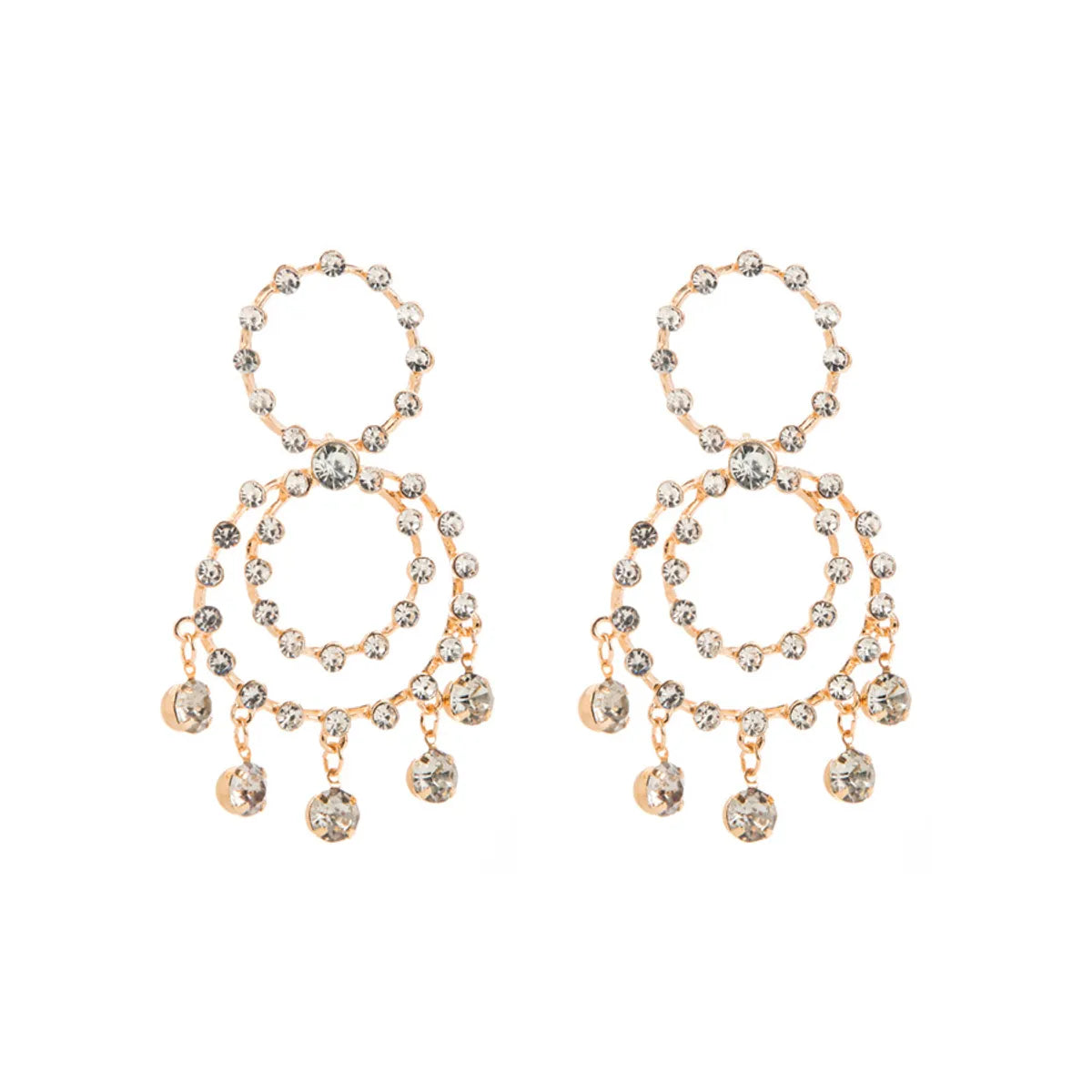 1 Pair Elegant Geometric Circle Alloy Drop Earrings