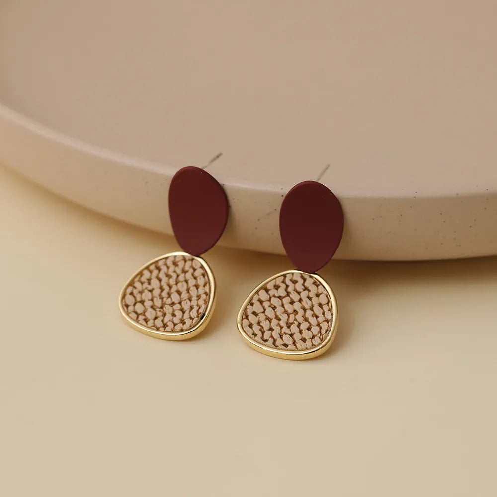 1 Pair Elegant Geometric Copper 18K Gold Plated Ear Studs