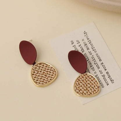 1 Pair Elegant Geometric Copper 18K Gold Plated Ear Studs