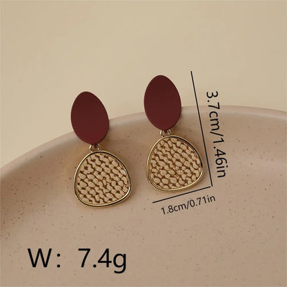 1 Pair Elegant Geometric Copper 18K Gold Plated Ear Studs