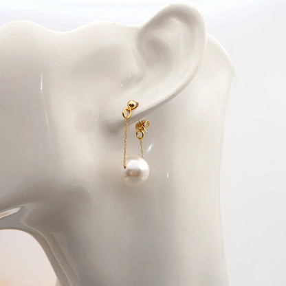 1 Pair Elegant Geometric Imitation Pearl Drop Earrings